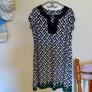 Vintage Geometric Print Pullover Dress